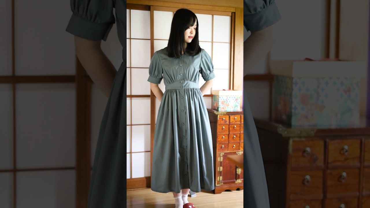 《水色のワンピース》 #diy #裁縫 #洋裁 #ハンドメイド #sewing #handmade  #shorts