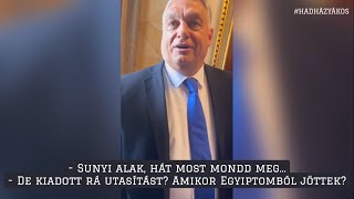 Amikor Orbán valódi kérdést kap, csak félkegyelmű módjára röhögcsélni tud