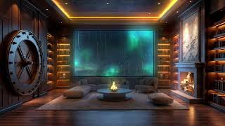 Executive Lofi Suite - 3 Hours of High-Rise Focus Music with Fireplace Ambience