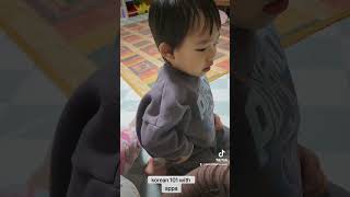 Korean Dad teaches 2yrs old Pilipino-Korean son by Twins Filipina Mom in South Korea 26 views 2 months ago 1 minute, 21 seconds