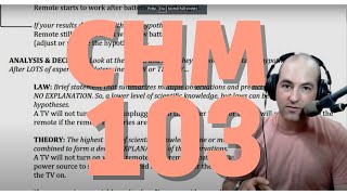 CHM 103 - Orientation to the course