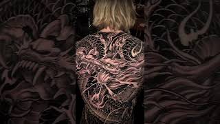 Beautiful 🔥 black and gray back piece dragon #tattoo by artist: @balitattoocanada #tattooartist #ink