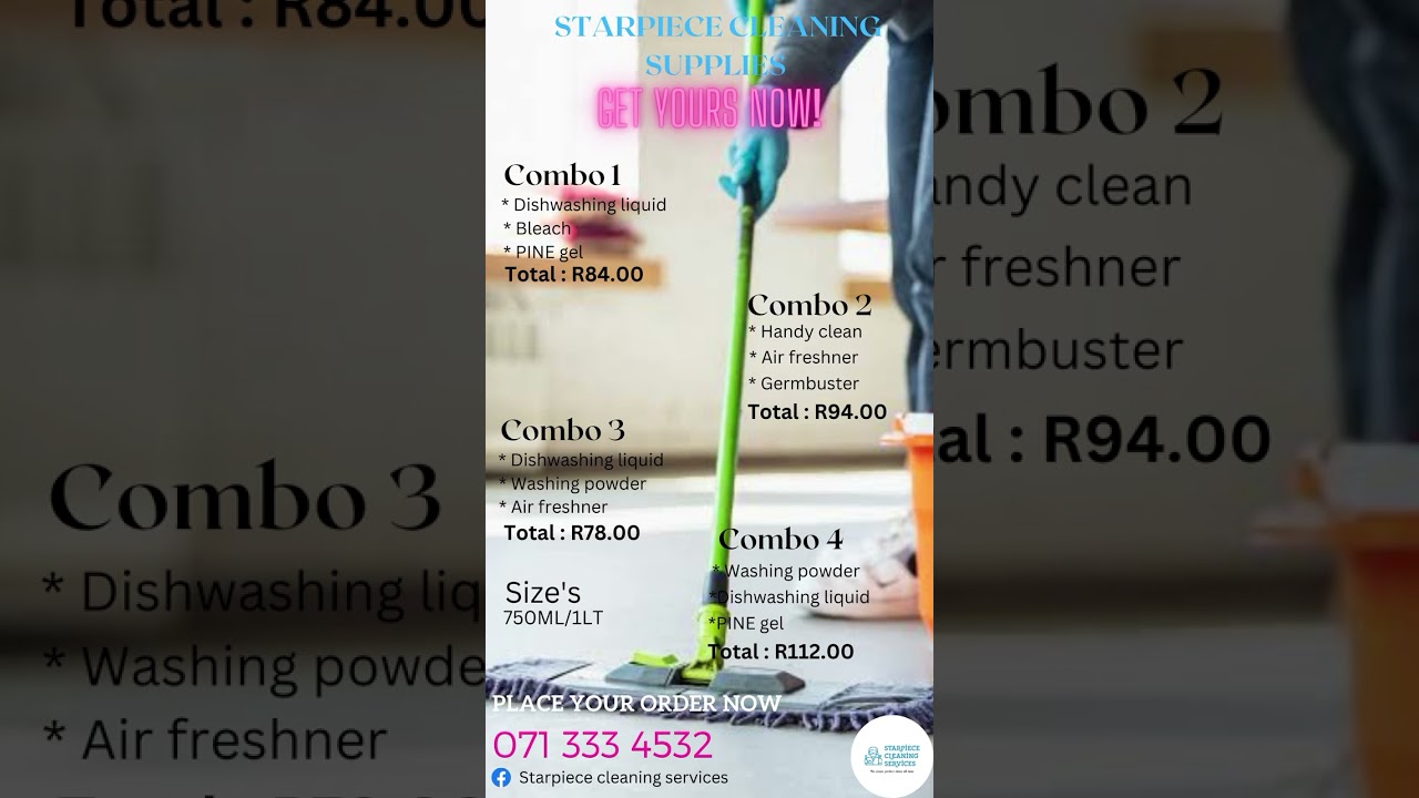 Cleaning products for sale.We have all sizes, just place your order now!. 