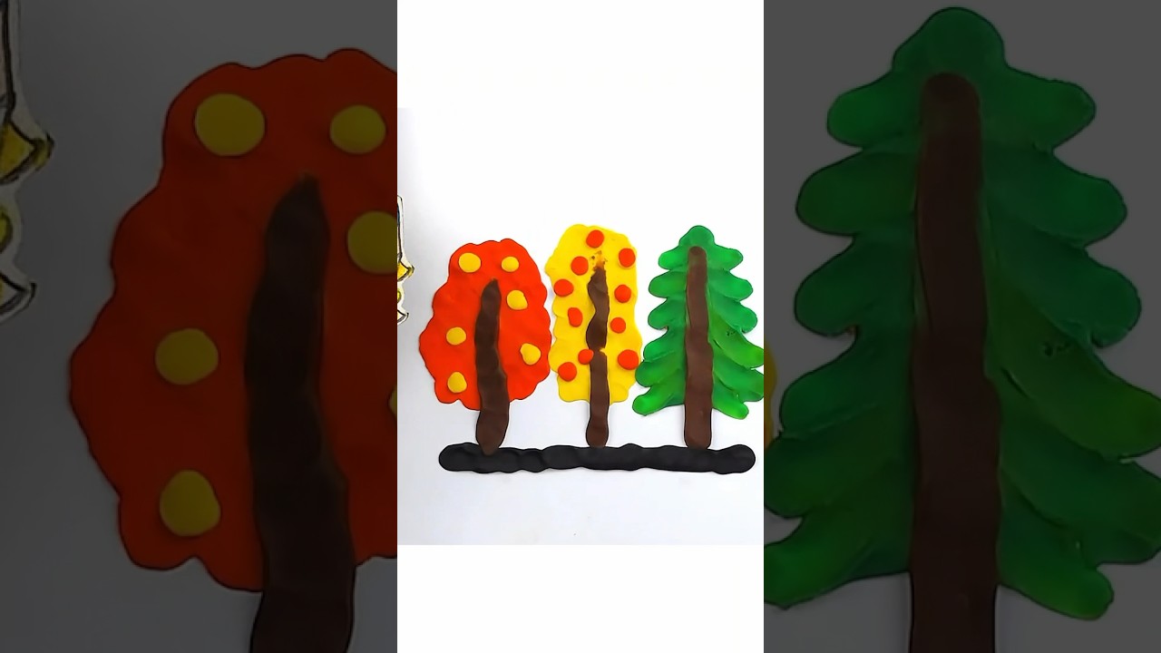 #лепка как лепить деревья из пластилина - YouTube