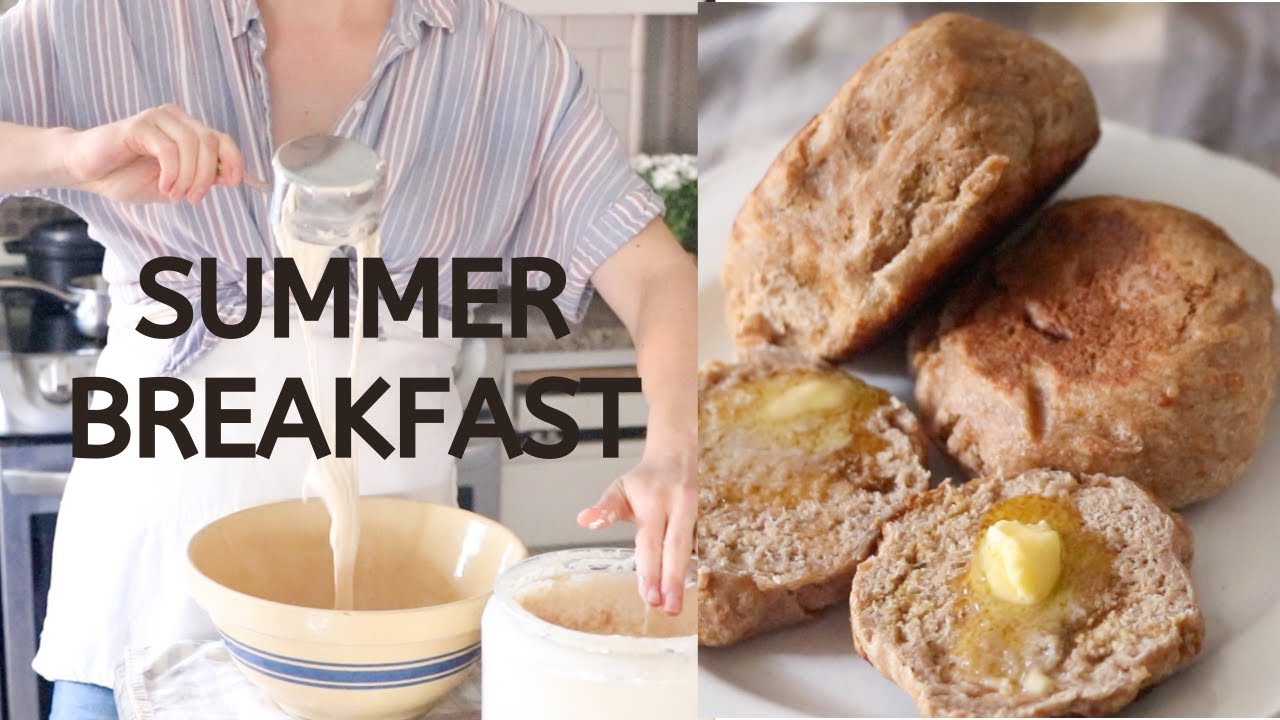 WHOLE WHEAT ENGLISH MUFFINS WITH SOURDOUGH STARTER | My Favorite quick and healthy breakfast!
