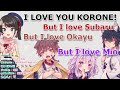 Absolute Chaos and Laughter as All 4 Confessions Go Wrong (Subaru Mio Okayu Korone)