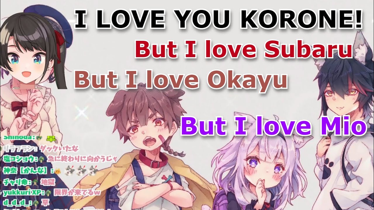 Absolute Chaos and Laughter as All 4 Confessions Go Wrong (Subaru Mio Okayu Korone)