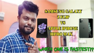 SAMSUNG GALAXY Z FLIP VS APPLE IPHONE 11PRO MAX SPEED TEST | GALAXY Z FLIP VS IPHONE 11PRO MAX GAME