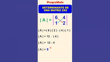 DETERMINANTE DE UNA MATRIZ 2X2 #Shorts 👍