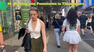 🚶 4K Walking Tour | NYC Evening Rush Hour During FIFA | Penn Station to Times Square 🌆⚽