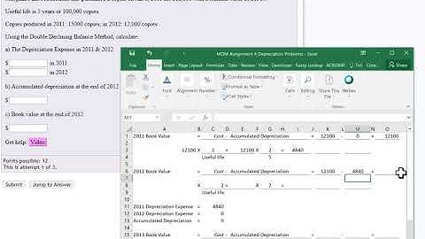 Double-declining Balance Depreciation Demo Problem using MyOpenMath
