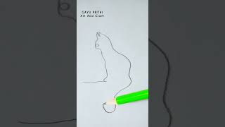 One Stroke Cat Drawing | Satisfying Creative art #shorts