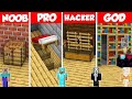 UNDERGROUND BASE HOUSE BUILD CHALLENGE - Minecraft Battle: NOOB vs PRO vs HACKER vs GOD / Animation