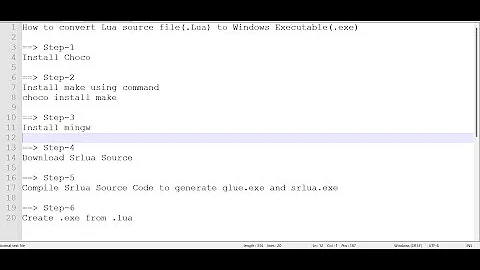 Lua Tips - How to create windows executable (.exe) from Lua Source (.lua) file