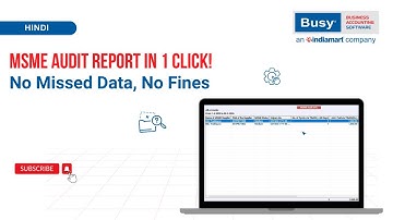 Simplify GST for MSMEs!  Instantly Reconcile & Audit with BUSY | Avoid Fines, Stay Compliant (Hindi)