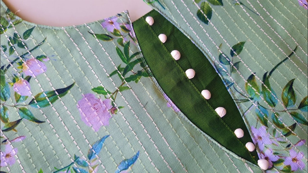 Design 531. beginners simple boat neck thermocol balls patch work design 