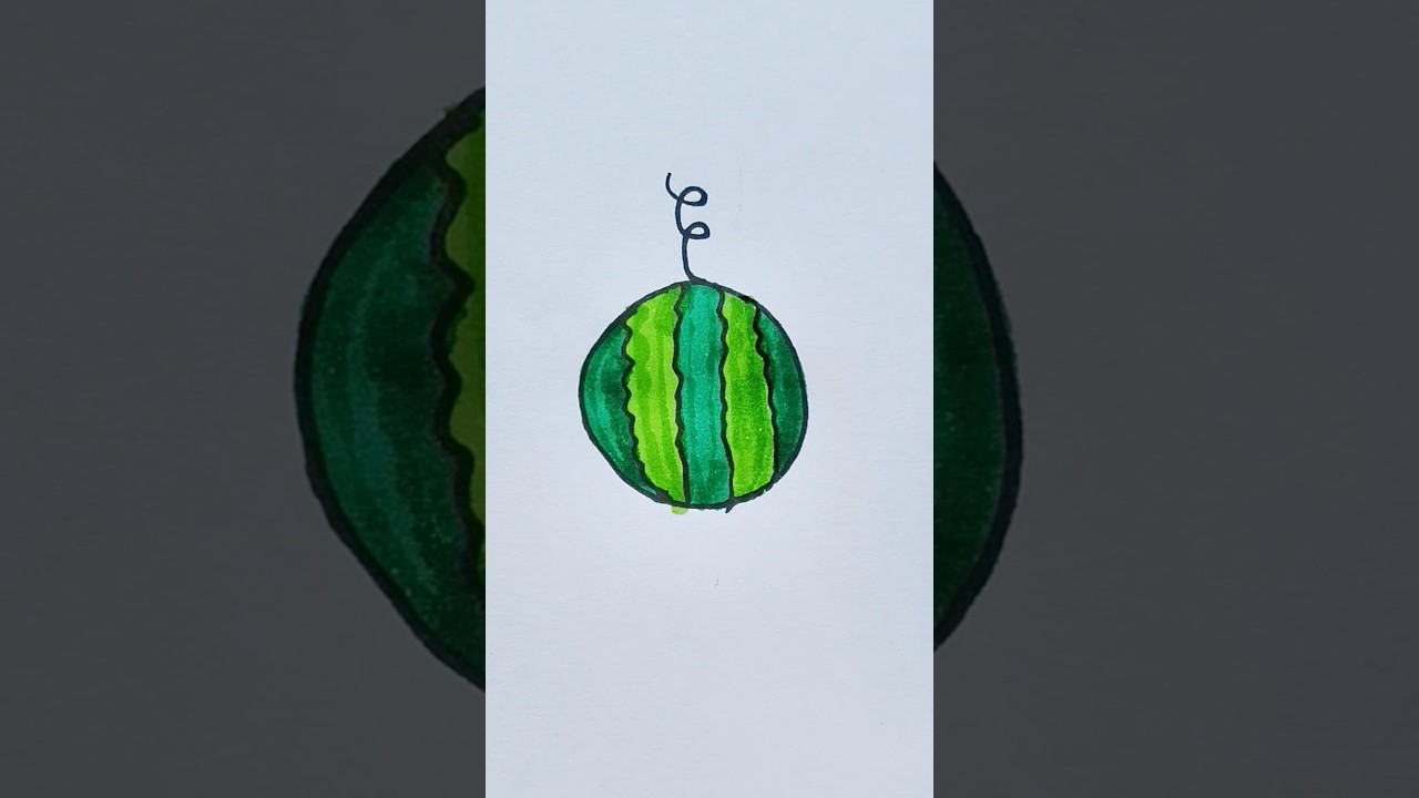 Watermelon 🍉 Drawing for kids 