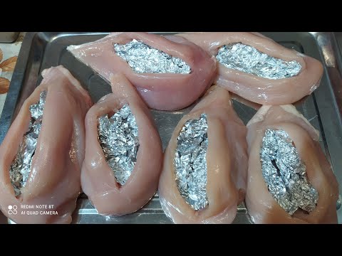 Куриное филе с фольгой внутри