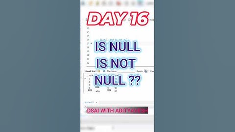 Handling Missing Data with in SQL IS NULL IS NOT NULL #sql #datascience #dataanalysis #sqltutorial