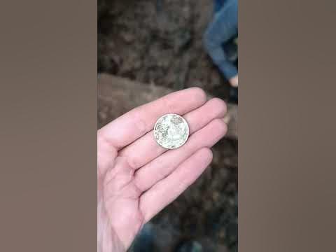 В блиндаже попалась бодрая нечастая монетка. Коп по войне #война # ...
