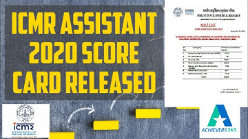 ICMR ASSISTANT SCORE CARD | icmr assistant 2020
