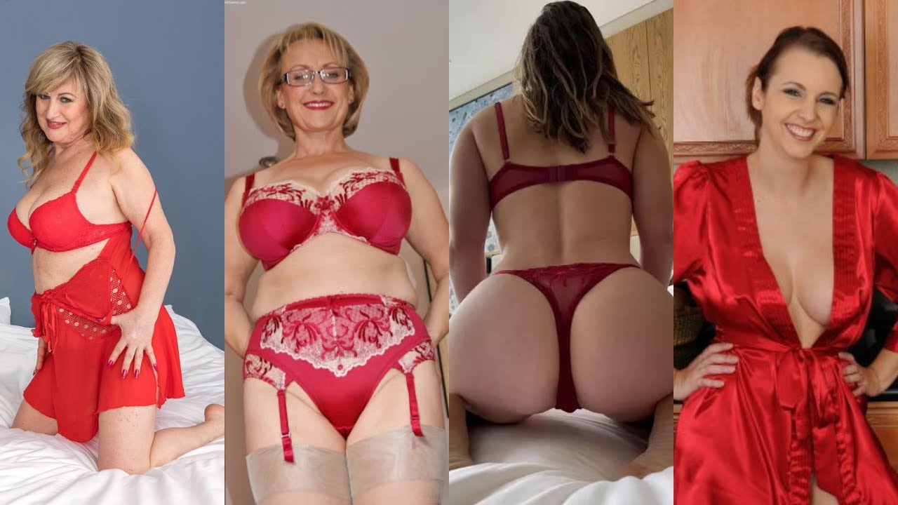 Silk red lingerie | Silk red robe | Silk red pajamas | Silk red underwear | Silk black stockings