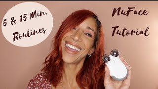 NUFACE Trinity MINI Micro-Current ROUTINE FOR BEGINNERS:  5 &15 Minute Easy  Follow Along Tutorials Nuface Mini Tutorial 3 Month Micro Currant Anti Aging Update Over 50 Beauty