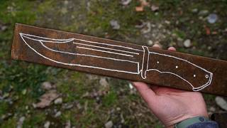 Making Sharp Bowie Knife From a Rusty Leaf Spring