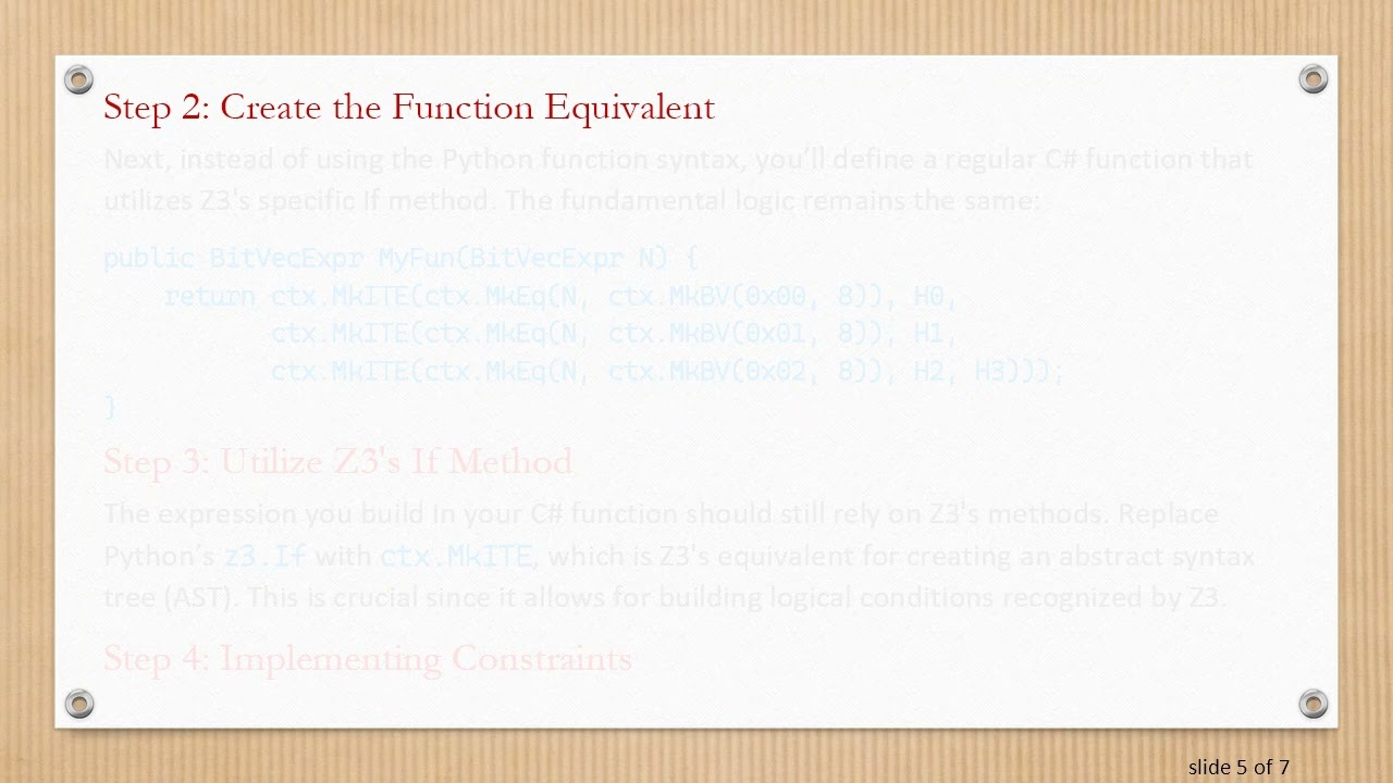 Converting Z3Py Code to C#