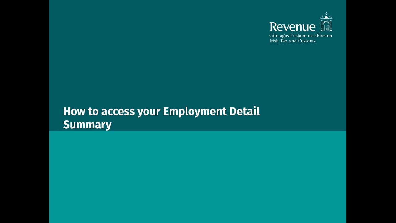 How To Get Your 2020 Employment Detail Summary YouTube