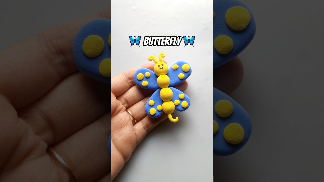 DIY idea 💞 How to make easily butterfly 🦋 with Super clay 