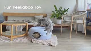 Cozy Peekaboo Cat Cave Cat Tunnel Bed Winter Warm Cat House