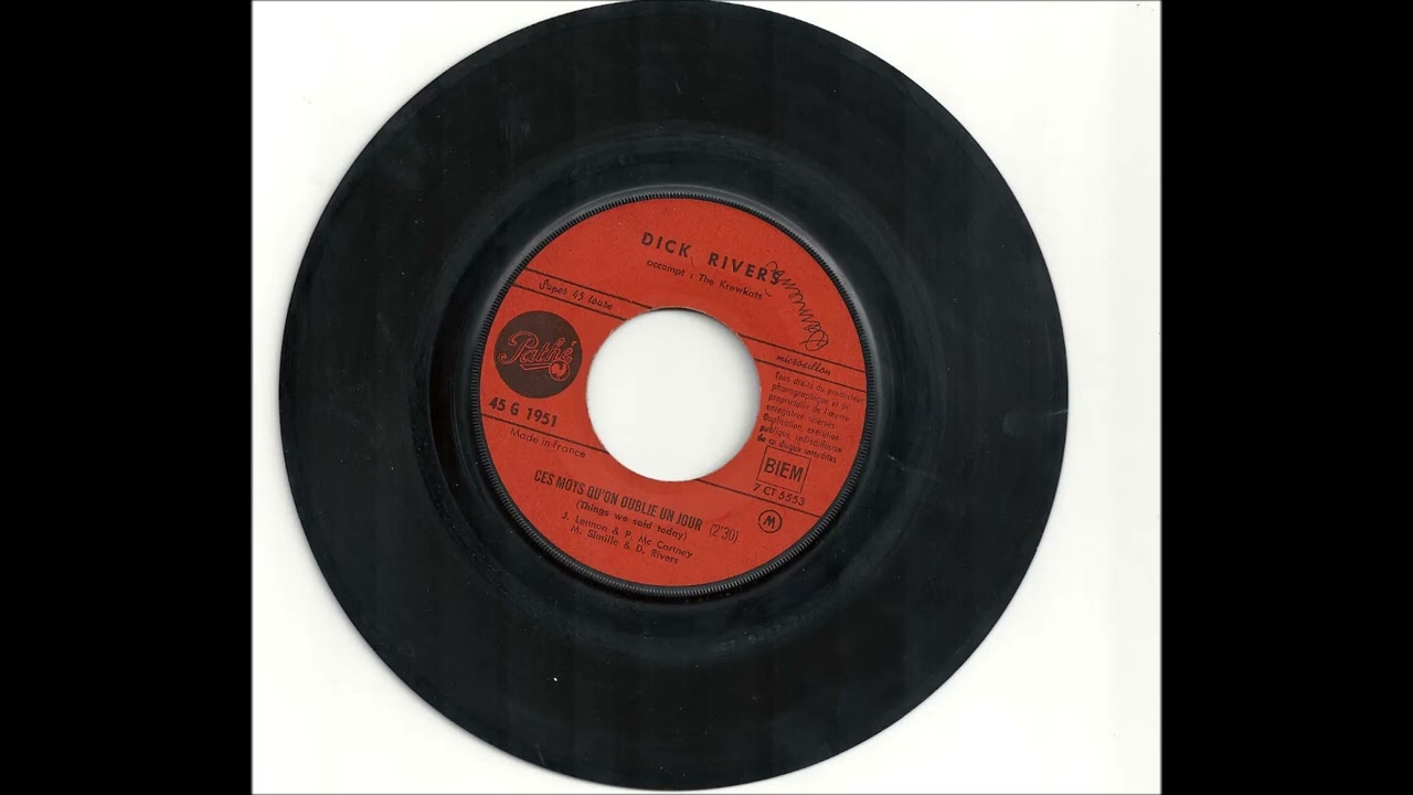 Dick Rivers. "C'est mots que l'on oublie un jour." French male   Pierot
