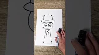 Easy Drawing Mr. Black Sprunki Incredibox