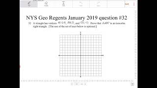 NYS Geometry Regents January 2019 Question 32