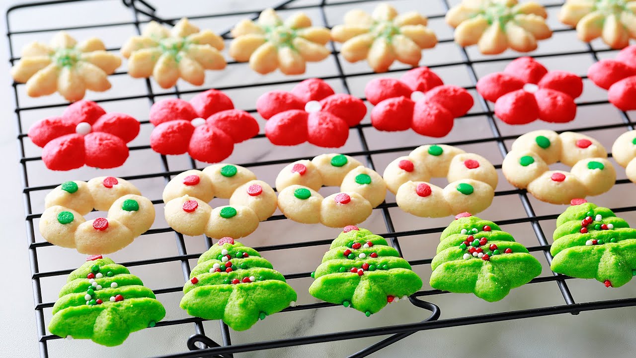 Easy Holiday Spritz Cookies - YouTube
