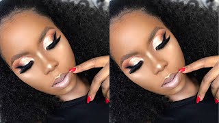 SOFT EASY  PROM MAKEUP TUTORIAL 2018 / GOLD GLITTER CUT CREASE LOOK