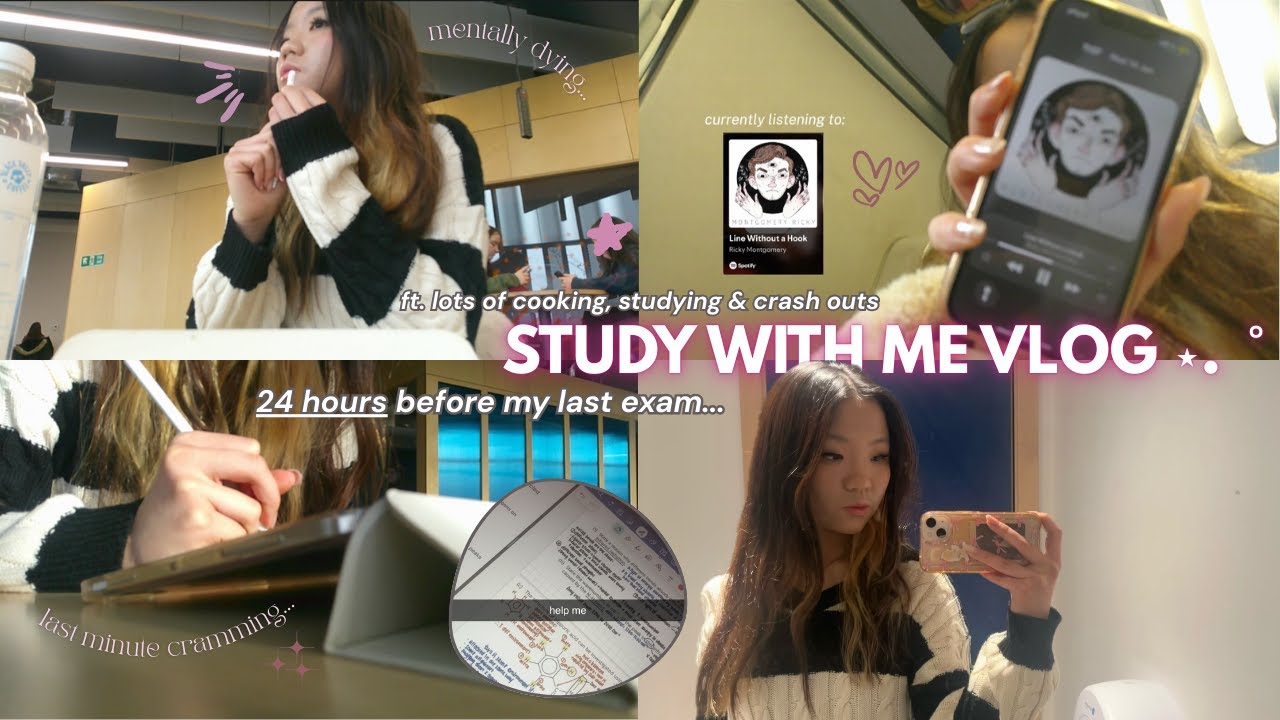 24 HOURS BEFORE MY EXAM | lots of studying, cooking & crash outs 📁 / VLOG #7