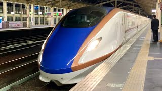 W7系 夜の小山入庫回送 東北新幹線小山駅到着《HOKURIKU SHINKANSEN Type W7 Car at Oyama Station》