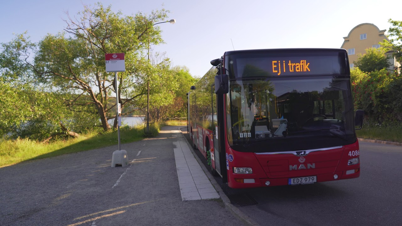 Sweden, Stockholm, bus 67 ride from Manilla to Blockhusudden