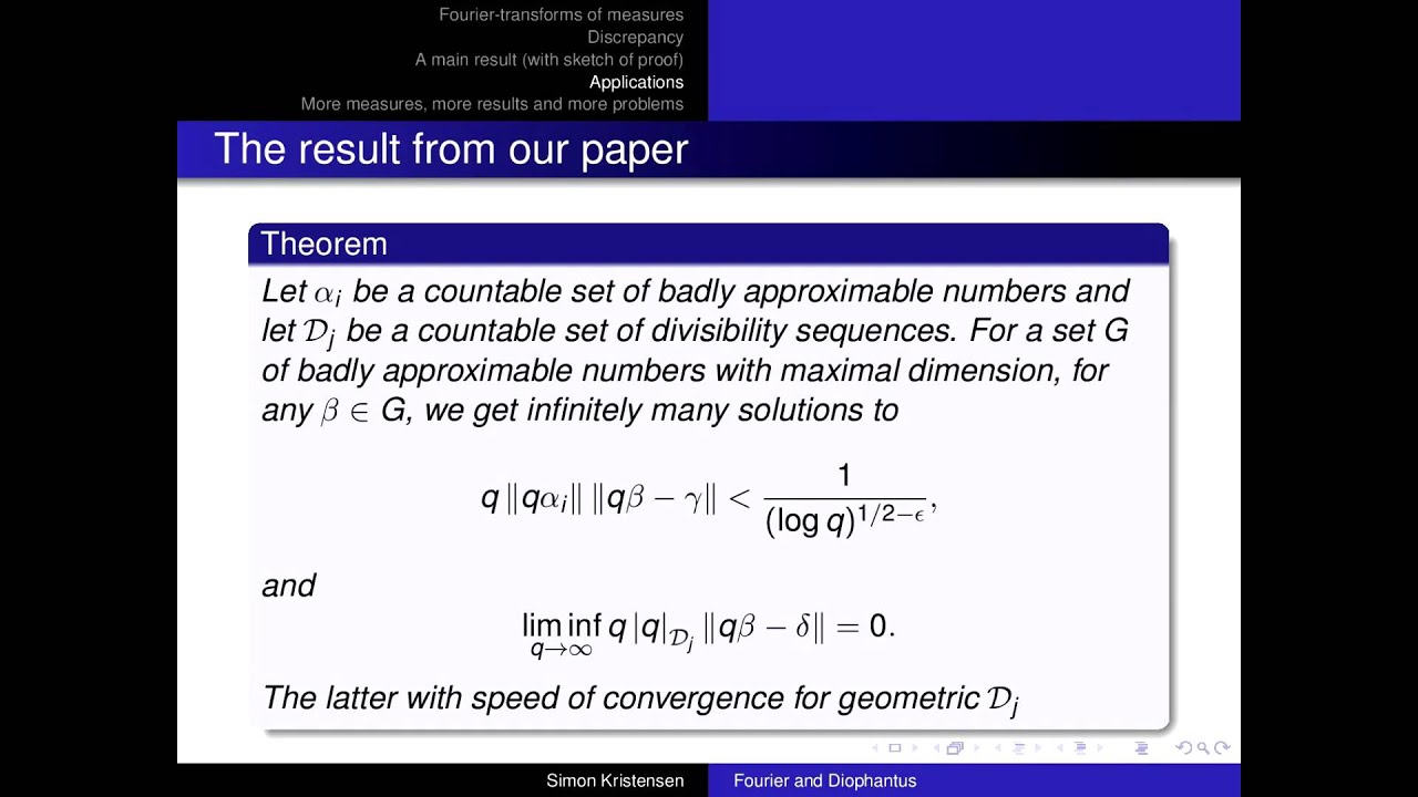 Jan 28. Talk 3. Fourier theoretic methods in Diophantine approximation video phone beyonce mp3