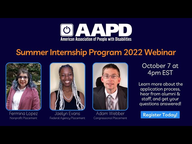 AAPD Summer Internship Program 2022 Webinar