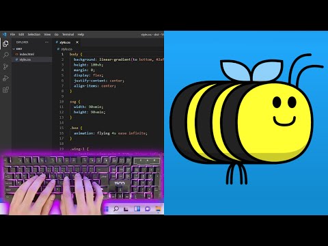 ASMR Programming - Bee Animation Using HTML CSS - No Talking