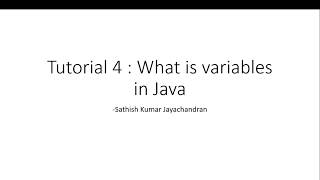 Tutorial 4 How to use variables in Java