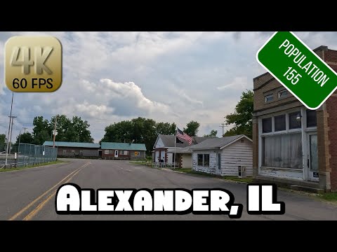 Driving Around Small Town Alexander, Illinois in 4k Video