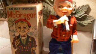 Vintage Smoking McGregor Mechanical 1950's Toy made in Japan
