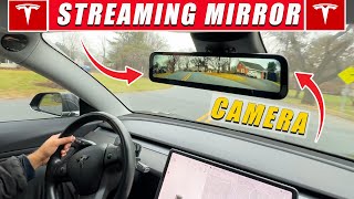 Tesla Model 3/Y Rear View Mirror Upgrade With Camera Integration - Streaming Mirror Accessory 2023
