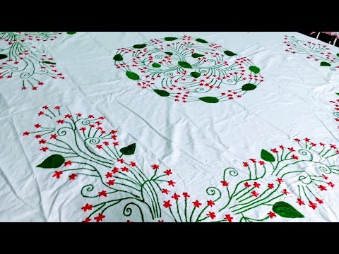 beautiful-ribbon-bedsheet-design-l-embroidery-l-easy-ribbon-work