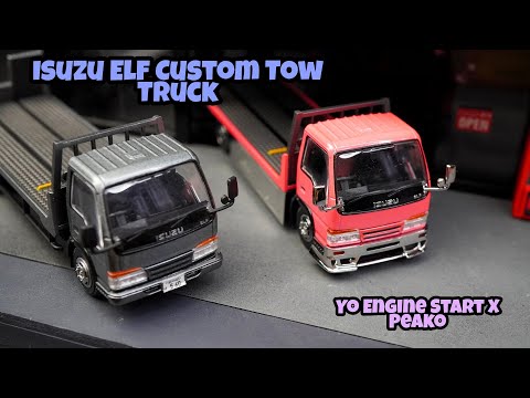 Diecast Review Scale 1/64 -  Isuzu Elf Custom Tow Truck by Yo Engine Start x Peako