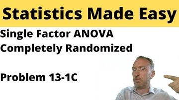 Statistics Module 13 - Single Factor ANOVA, Completely Randomized Design - Problem 13-1Cb